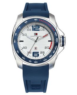 Tommy Hilfiger Watch, Mens Navy Silicone Strap 46mm 1790855   All
