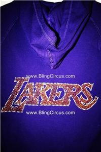 La Los Angeles Lakers Bling Womens Thermal Hoodie SM 3X