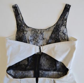 Diana Leather Lace Dress 4 UK 8 $495 Peplum Seen on Lucy Hale