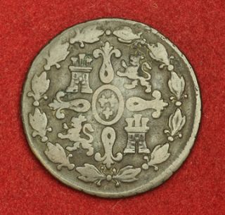 1775 Spain Charles III Beautiful Copper 4 Maravedi Coin Segovia
