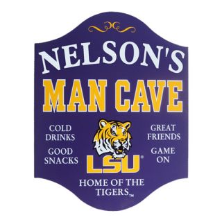 Personalized Official LSU Tigers Football Collegiate Man Cave Wooden