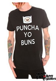 Adventure Time with Finn Jake Puncha Yo Buns Licensed Adult T Shirt s