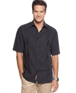 Tasso Elba Shirt, New Intext Stripe Linen Blend Shirt   Mens Casual