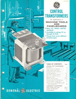 GE Control Transformers Panelboards Machine Tool Manual