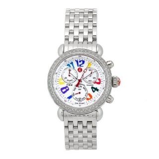 Michele Ladies CSX Carousel Diamond Bezel Stainless Steel Watch