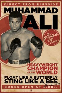 cm x 61 cm (36 x 24 inches)   Mohammed Ali Vintage Boxing Poster   New