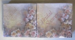 Luncheon Napkins Lot Bridal Shower Special Occasion 3 Ply Rose Sonata