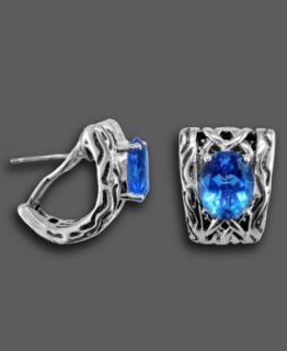 Balissima by Effy Collection Sterling Silver Earrings, Blue Topaz Oval
