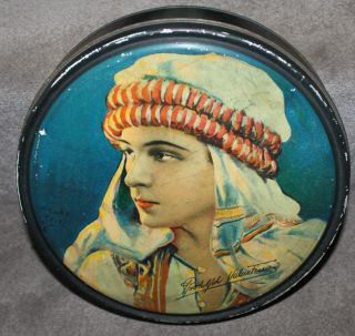 Collection of 4 Large Henry Clive Silent Movie Canco Tins Valentino