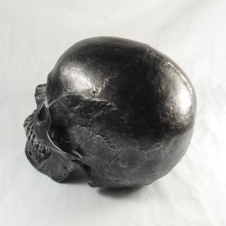 Unique Cool Black Hand Made 1 1 Human Resin Skull Replica Cranium M7