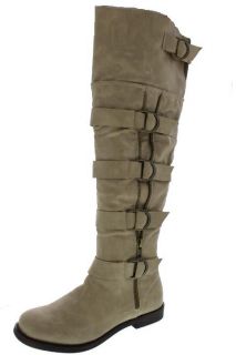 Madden Girl New Rauley Taupe Belted Embellished Over The Knee Boots