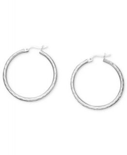 Studio Silver Sterling Silver Earrings, Diamond Cut Hoop Earrings