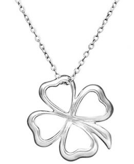 Unwritten Sterling Silver Necklace, Open Clover Pendant