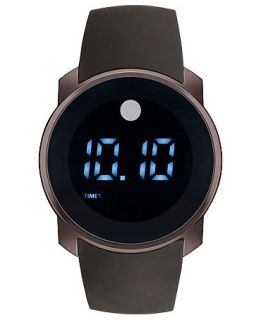 Movado Watch, Unisex Swiss Digital Bold Brown Silicone Strap 45mm