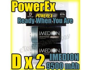 Maha Powerex 2X D 9500mAh Imedion Rechargeable Battery