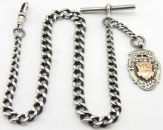 Solid Silver Albert Watch Chain 41 1gr Birm 1901 by GEG