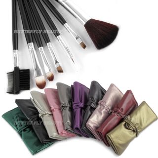 7pcs Makeup Brush Kit Eyeshadow Lip Foundation Concealer Case Comestic