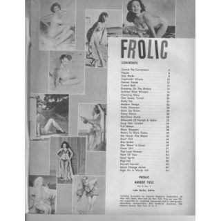 Frolic Magazine August 1952 Evelyn West Irish McCalla Bunny Lake Pinup