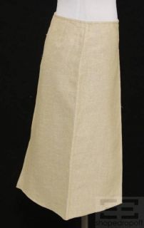 Malo Beige Linen A Line Skirt Size 40 New