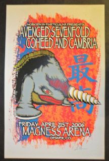 Avenged Sevenfold Coheed Cambria Denver 2006 Concert Poster Kuhn