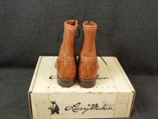 Larry Mahan Ladies Western Cowboy Lace Up Boots Browncowlace Sz 6 1 2