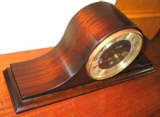 Elegant Mahogany German Welby 8 Day Mantel Clock with Westminster