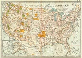 Title of map: United States of America; Inset map of Alaska