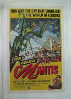 Deadly Mantis Original Movie Poster 57 Linen