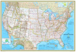30x43 United States US USA Executive Wall Map Framed