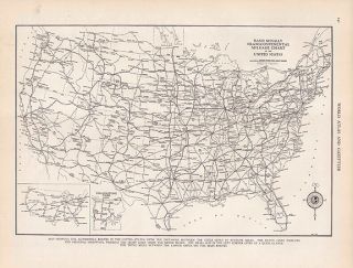 USA Authentic WW2 Vintage Highway Map Genuine 69 Years Old 1943