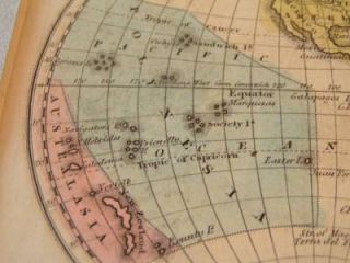 1852 Framed Map Western Hemisphere Republic Texas