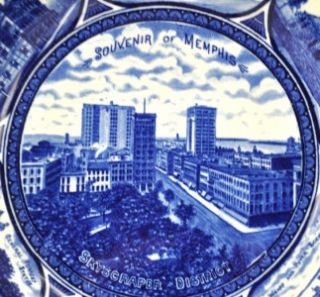 Rowland and Marcellus Memphis TN Souvenir Blue Plate