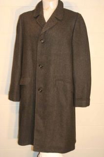 50s Wool Black Gray Tweed Marbury Top Coat Rockabilly Overcoat