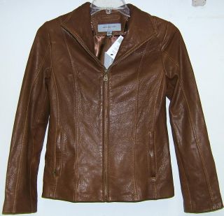 Marc New York Womens Leather Jacket Saddle New