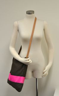 Marc Jacobs Canvas & Leather Tote Bag   Brown & Neon Pink w/ Vachetta