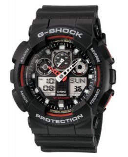 Shock Watch, Mens Black Resin Strap GA100 1A1   All Watches