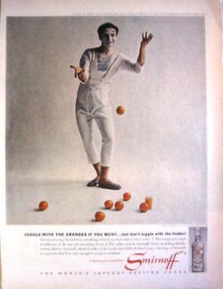 1962 Smirnoff Vodka Marcel Marceau Juggler Print Ad