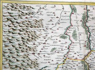 1633 Jansson Map BASEL Region Switzerland, Black Forest, Rhine