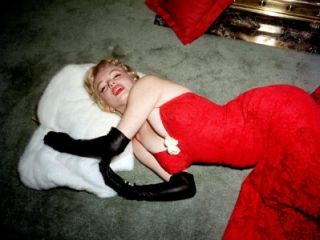 Marilyn Monroe Lying Down Red Dress Glove Photo Glossy New 4 x 6 Movie