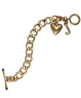 Juicy Couture Bracelet, Gold tone Stainless Steel Heart Starter Toggle