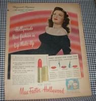 1940s Max Factor Magazine Ad Marguerite Chapman WR