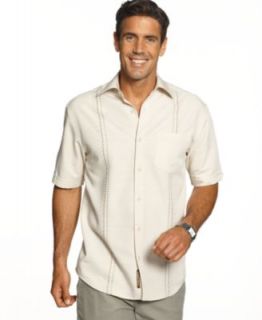Cubavera Shirt, Embroidered Linen Blend Shirt