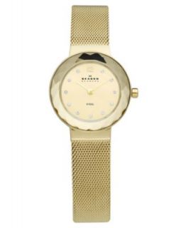 DKNY Watch, Womens Gold Ion Plated Stainless Steel Mesh Bracelet 28mm