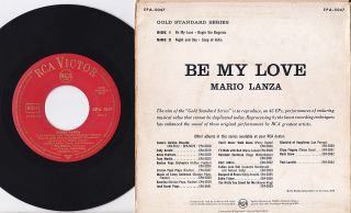 45t 45rpm EP ★ MARIO LANZA Be My Love / Night And Day,Beguine