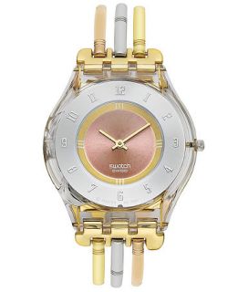 Swatch Watch, Womens Swiss Tri Gold Large Tri Tone Stainless Steel