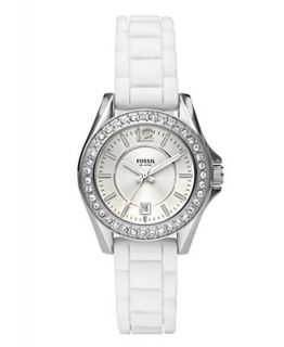 Fossil Watch, Womens Mini Riley White Silicone Strap 33mm ES2878