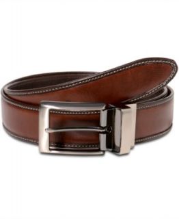 Geoffrey Beene Belts, 35mm Glazed Leather Reversible Feather Edge Belt