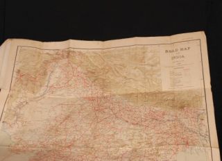 1939 Linen Map India Historical World War II Geography