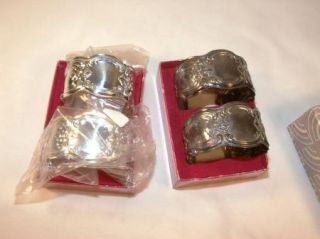 Vintage Set of 4 Gorham Chantilly Napkin Rings w Boxes