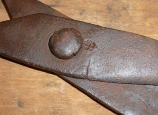 Antique Primitive 18th Century Wrought Iron Scissors w Touchmark AAFA